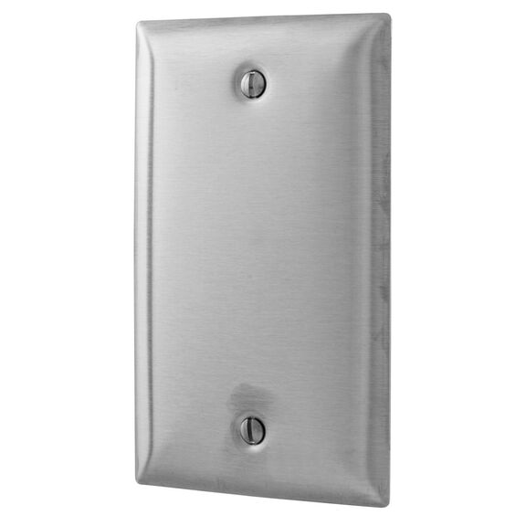 Hubbell Wall Plate, 1-Gang , Blank, Stainless Steel , Box image number 1