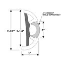 Rub Rail SuproFlex Semi-Rigid Vinyl Large, 2-1/2" X 1",100' image number 1