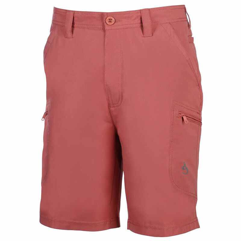 Hook & Tackle Men's Driftwood 4-Way Stretch Fishing Short New England Red 32