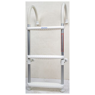 3-Step Gunwale-Mount Boarding Ladder, 11" Hook, White Steps