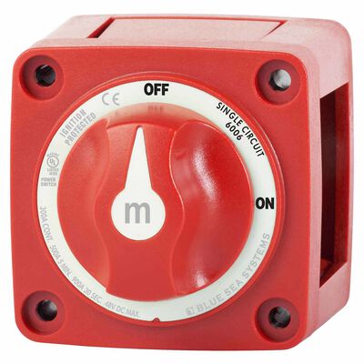 m-Series Mini Single Circuit ON/OFF Battery Switch with Removable Knob
