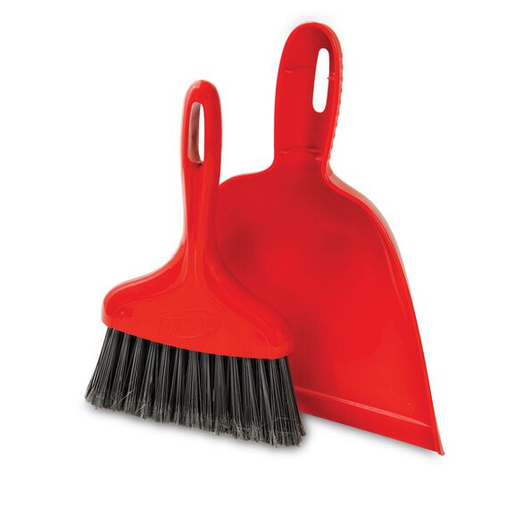 Dust Pan with Whisk Broom, Red image number 0