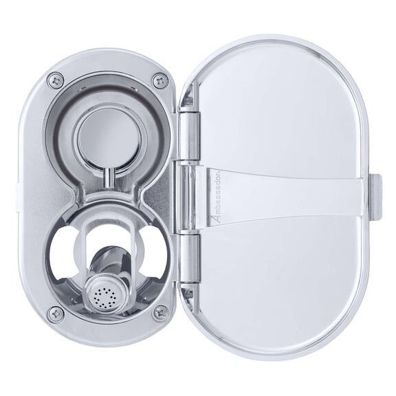 Aidack Transom Shower Hot/Cold Mixer, Chrome Cup & Lid, Hammer-Head Arctic White Sprayer, 6' Stainless Steel Hose, Chrome Aidack Handle image number 6