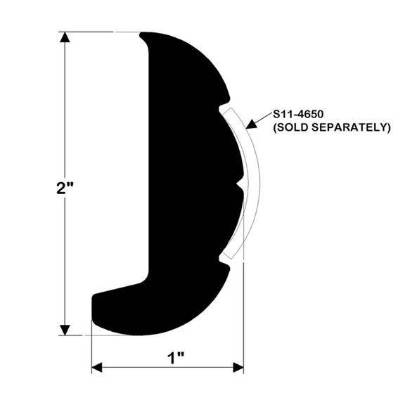 Rigid Frosty White Rub Rail Kit, 2" x 1", 3 Pieces 7.5', 7.5' & 5' Lengths image number 1