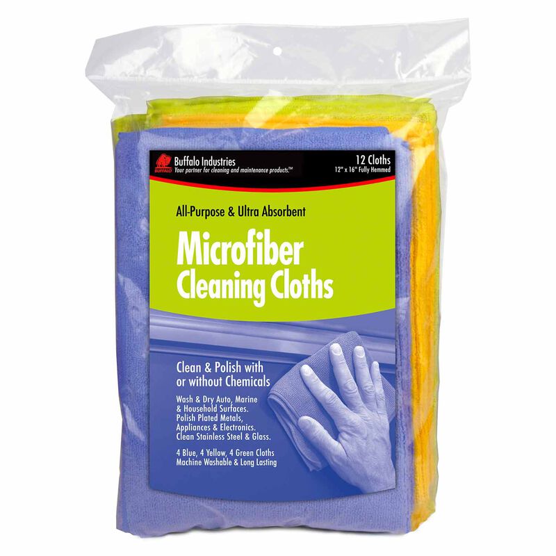 Buffalo Microfiber Cloths, 12" x 16", 12-Pack | For Boats | by West Marine