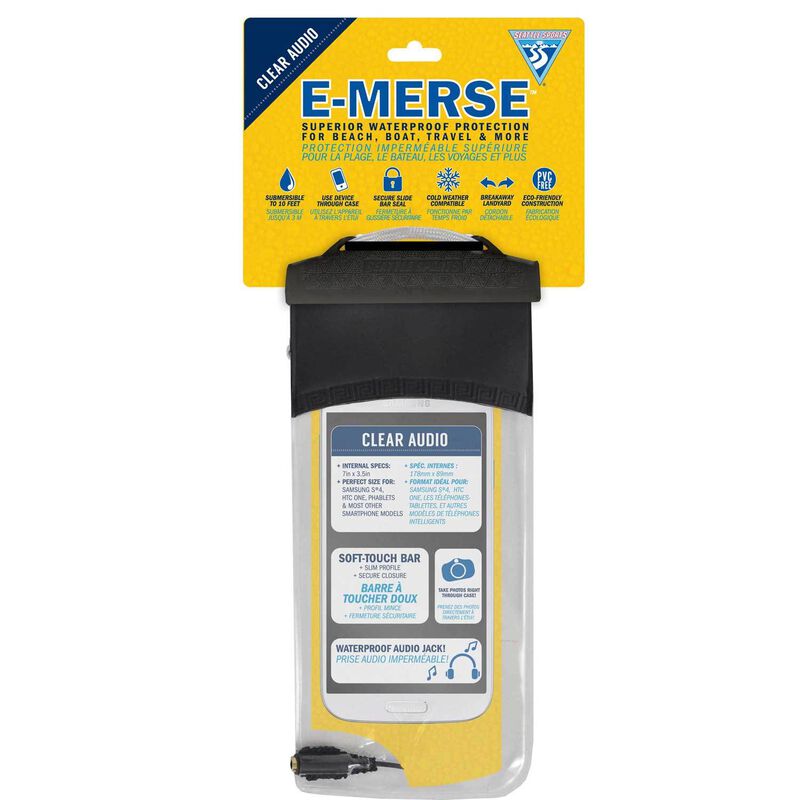 E-Merse™ Audio Submersible Waterproof Phone Case, Clear/Black image number 2