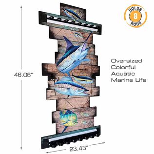 Guy Harvey Ancient Map 8 Rod Wall Rack