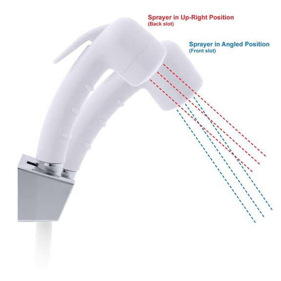 Trinidad 2H External Shower Mixer Small Arctic White Sprayer, 10' White Rubber Hose Chrome/Arctic White image number 4