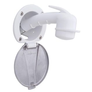 Recessed Shower Arctic White Cup with Stainless Steel Lid, Small Arctic White Sprayer, 6' Stainless Steel Hose