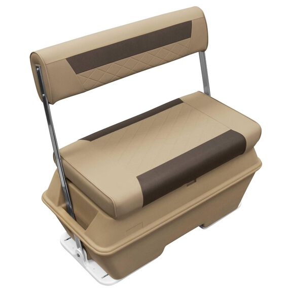 Wise DLX156-1900 DLX Pontoon Series 70 Quart Swingback Cooler Seat - Neutral / Meteor image number 0