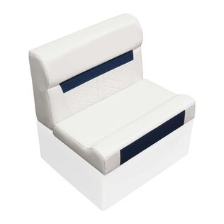 Wise DLX95-1904 DLX Series 28" Pontoon Bench Cushion Set - White / Mariner Blue