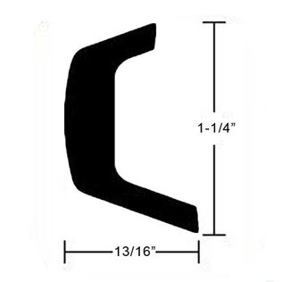 Aluminum Rubrail - 1-1/4" H x 13/16" W x 20'L, #10 Screws