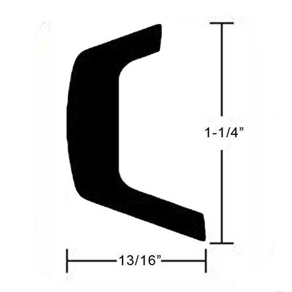 Aluminum Rubrail - 1-1/4" H x 13/16" W x 20'L, #10 Screws image number 0