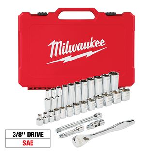 3/8" Drive Ratchet & Socket Set- SAE, 28 Piece