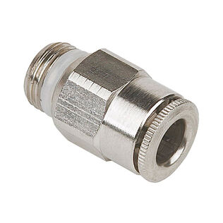Quick-Connect Straight Fitting Stainless Steel 6mm Outside Diameter x 1/8 BSPP/NPT