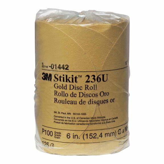 Stikit&trade; Gold Disc Roll, 6", P100A Grit image number 0