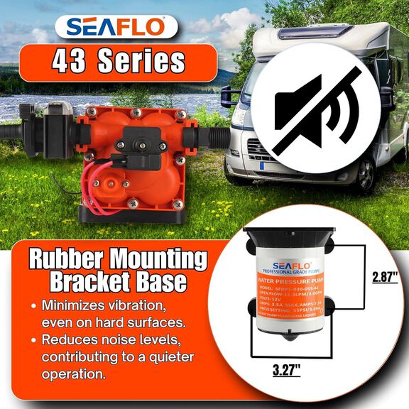 SEAFLO 43 Series 12V 3.0 GPM 55 PSI Diaphragm Water Pump image number 1