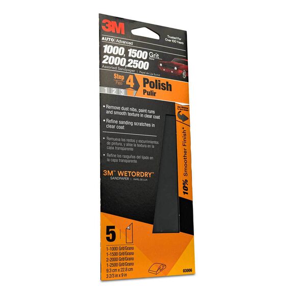Assorted Wetordry&trade; Sandpaper Sheets, Fine, 3 2/3" x 9" image number 0