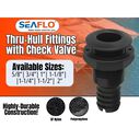 SEAFLO 1-1/4 in Angled Thru Hull Fitting with Check Valve Black image number 2