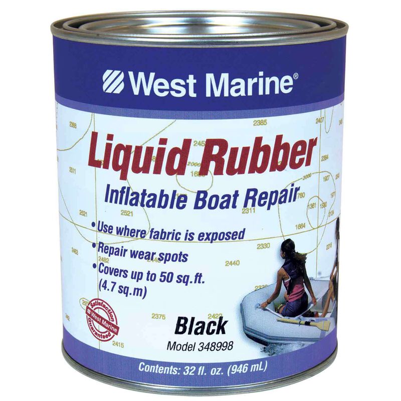 WEST MARINE Liquid Rubber Inflatable Boat Repair, Black