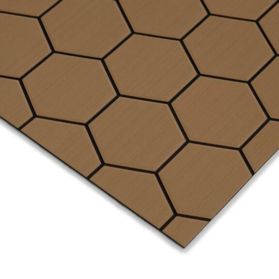 40" x 80" Hexagon Full Sheets, 6mm, Mocha/Black image number 0