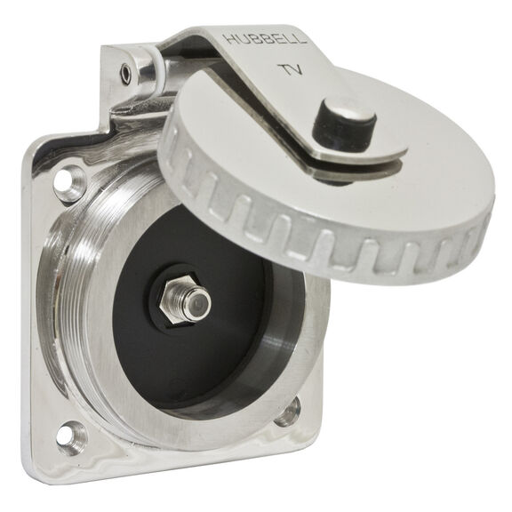 Hubbell Marine Hull Inlet, TV, Stainless Steel image number 1