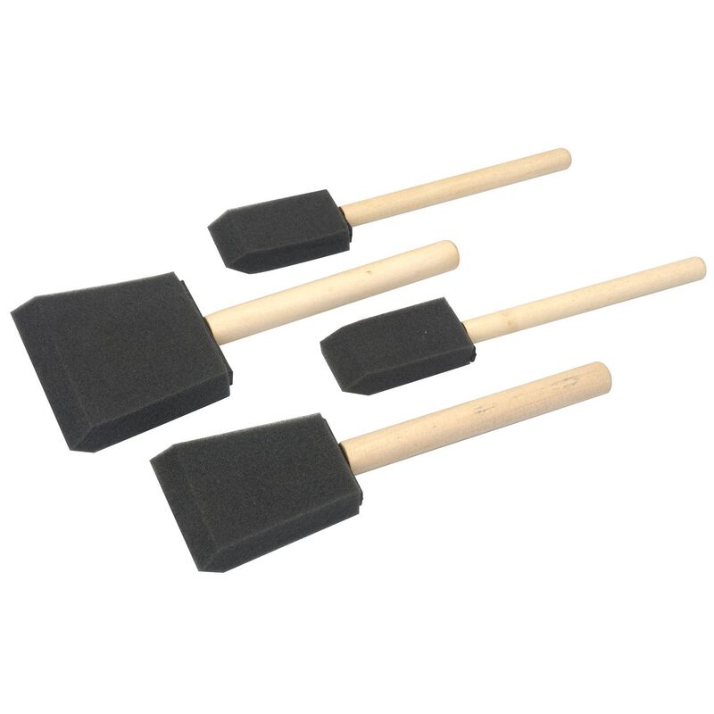 Foam Paint Brush Assorted Sizes, 4-Pack image number 0