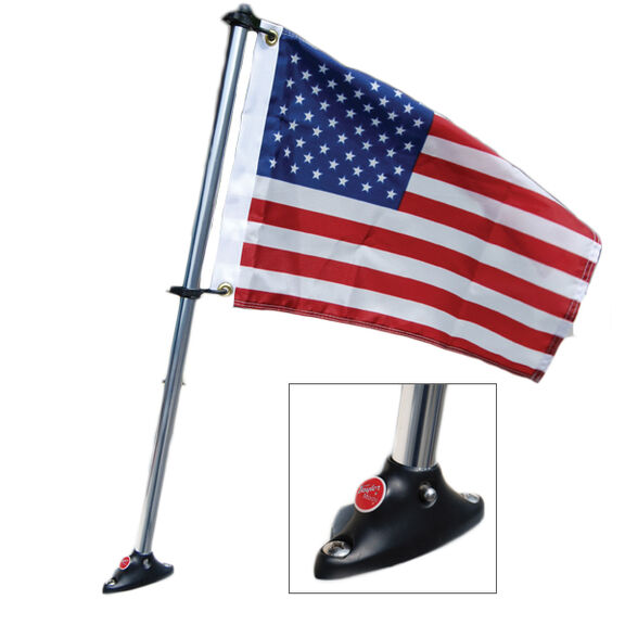 Pontoon Boat Flag Mount Bow Rail Flag Pole Flag Kit With Flat