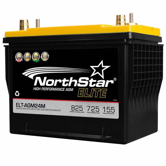 Elite High Performance Pure Lead 24M AGM Battery with SAE/Threaded Terminals image number 0