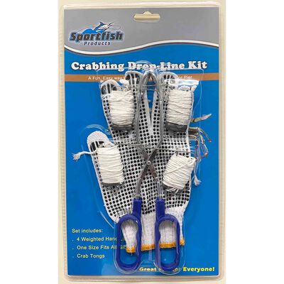 Crabbing Drop-Line Kit with Glove and Tongs