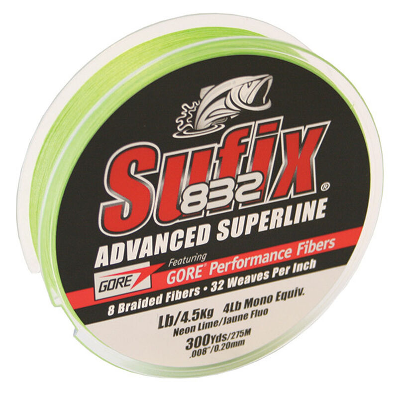 SUFIX Advanced Superline Braided Line, Neon Lime, 300 yds.