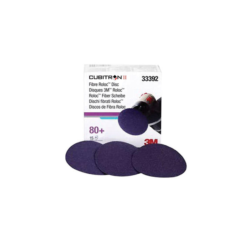 3M Cubitron™ II Roloc™ Discs, Grit 80, Diameter 3", Color Purple