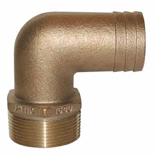 90 Degree Bronze  Pipe Fitting 1-1/4" NPT x 1-1/8" Hose