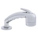 Deck-Mount Sprayer Small Chrome Sprayer No Hook w/Elbow, 6' White Rubber Hose, Ultra-Low Profile Holder image number 0