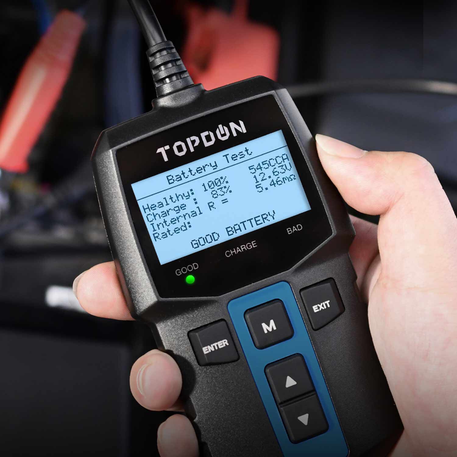 thumbnail image 2 of TOPDON BT100 12V Car Battery Tester – Digital Analyzer With LCD Screen For AGM, Gel, Flooded & Lead-Acid Batteries (2025 Model) 2 of 6