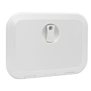 Locking Hatch, White, External Dimensions: 14.6" x 14.8"