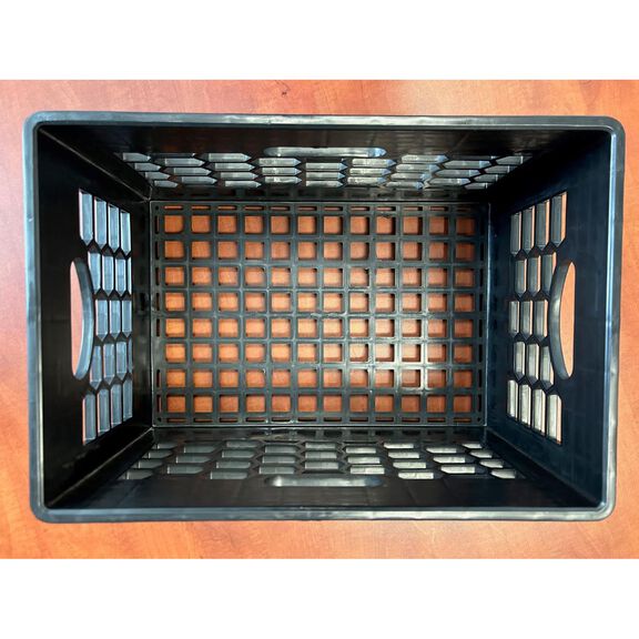 24 Quart Heavy-Duty Black Milk Crates for Storage, Organization, 18.75" x 13" x 11", 3-Pack image number 4