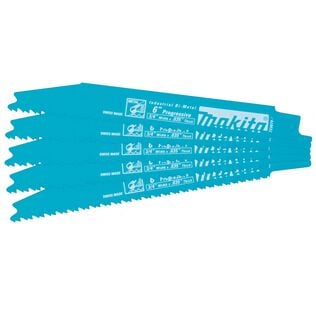 6" Metal Cutting Recipro Saw Blade, Progressive, 5-Pack