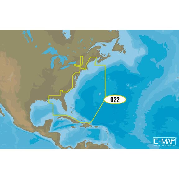 NA-Y022 USA East Coast and Bahamas C-MAP MAX-N+ Chart C-Card image number 0