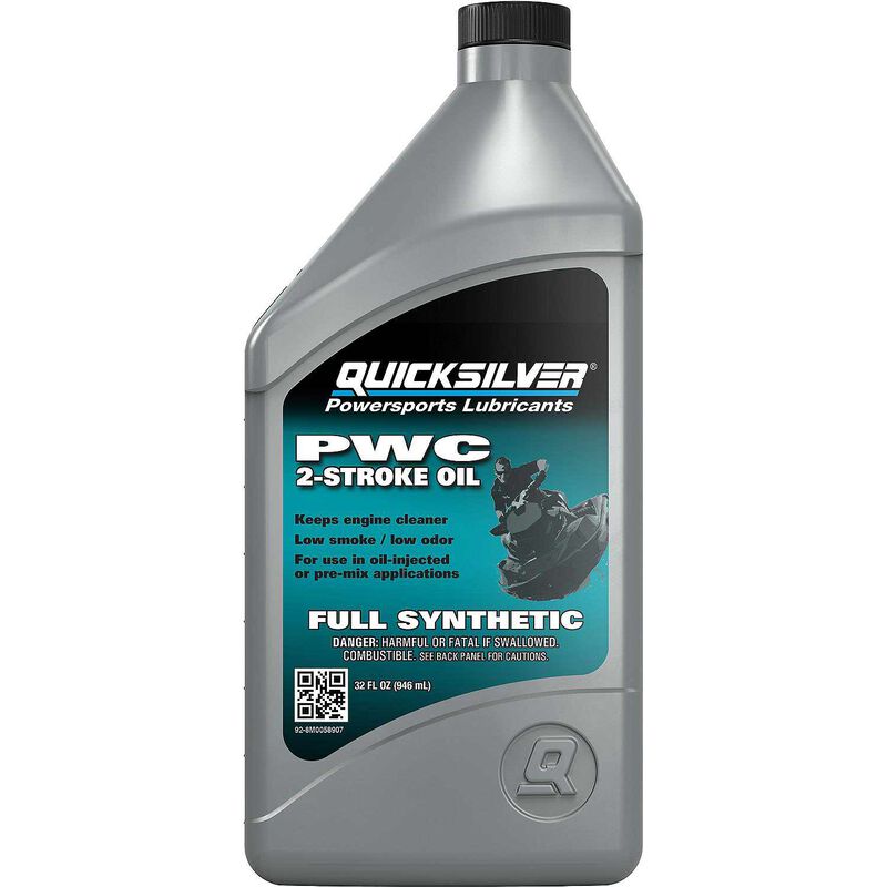 8M0058907 Full Synthetic 2-Stroke PWC and Sport Boat Oil, 1 Quart image number 0