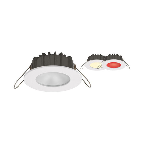 PowerLED Bi-Color Downlight 10 to 30V DC White Trim Ring Warm White/Red 2 x 3 Watts High Flux LED IP65 image number 0