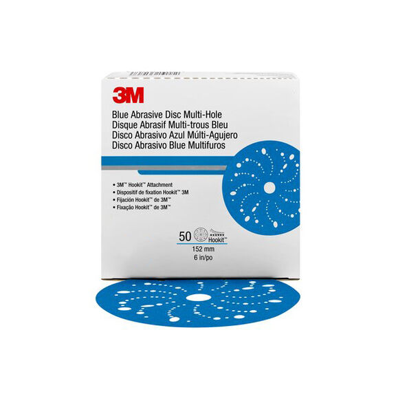 Hookit&trade; 6" Multi-hole Blue Abrasive Discs image number 0
