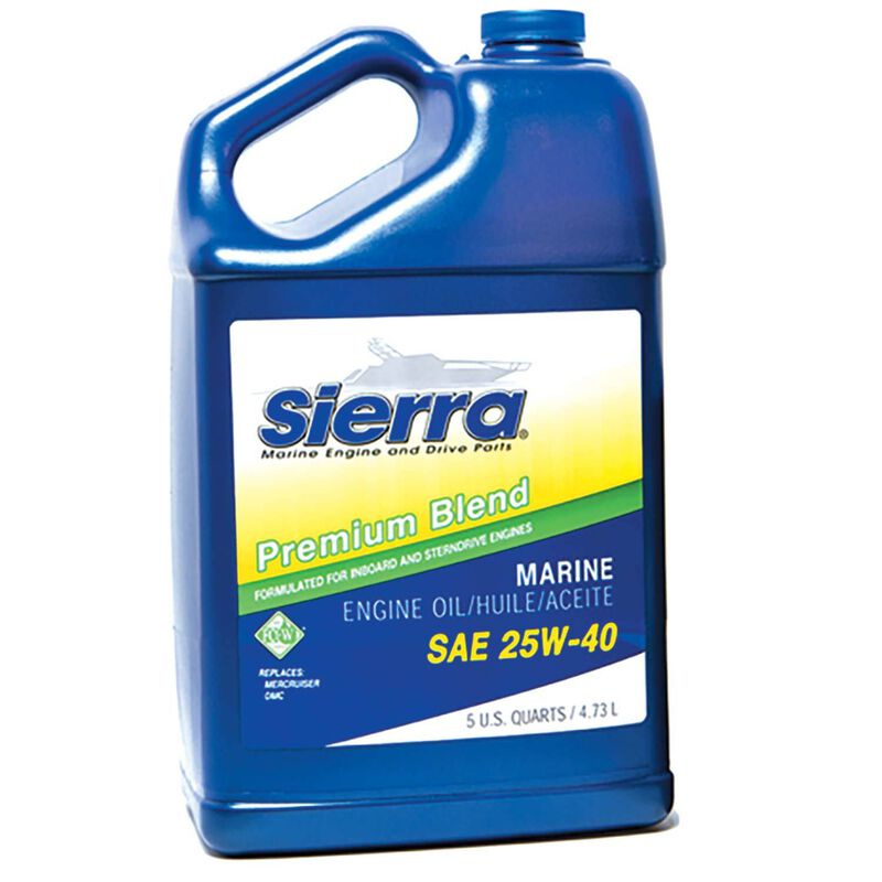 Sierra 25W-40 4 Stroke Conventional Marine Engine Oil, 5 Quarts image number 0