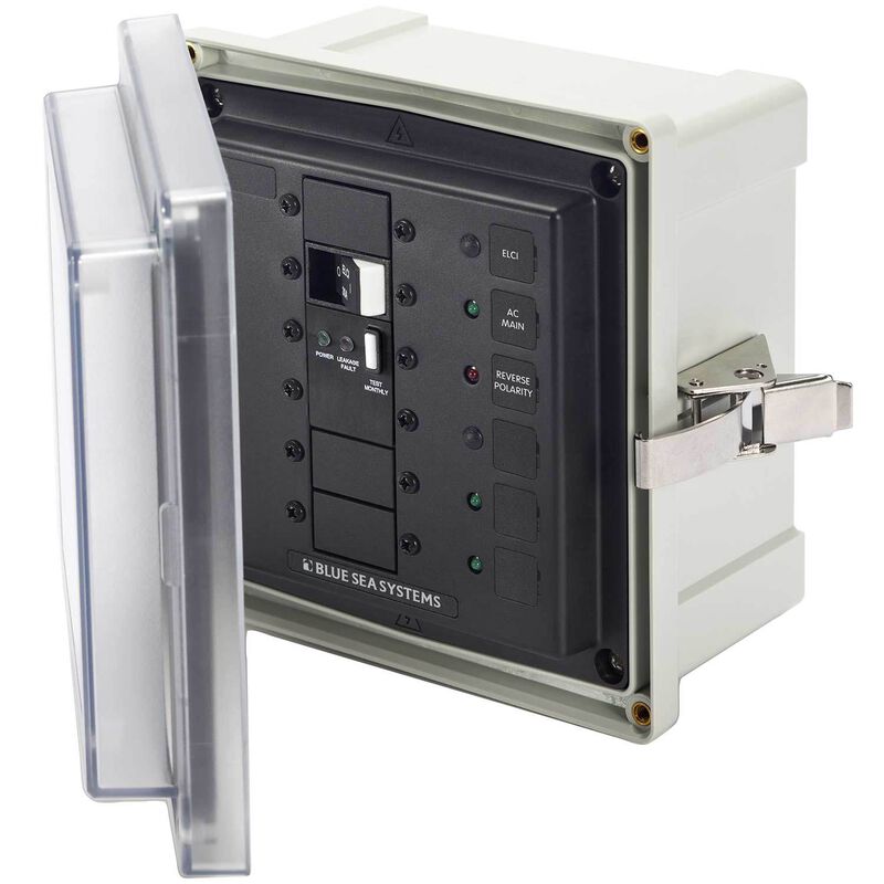 BLUE SEA SYSTEMS Enclosed ELCI Main Circuit Breaker Panel 50A 120V AC