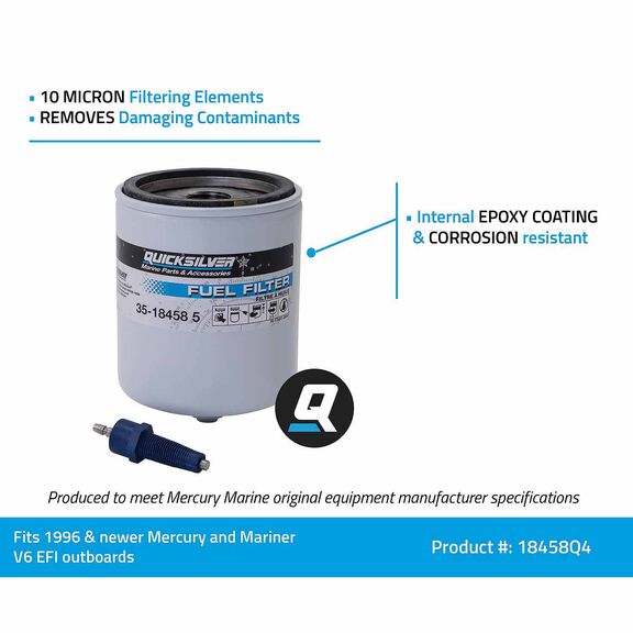 18458Q4 Water Separating Fuel Filter Kit with Blue Water Warning Sensor image number 2