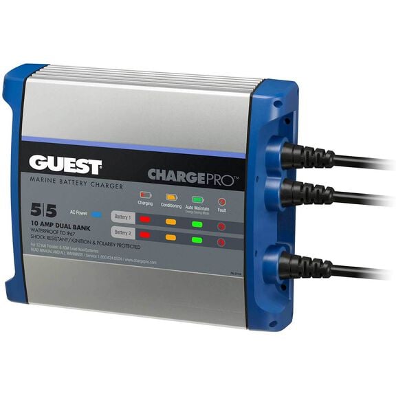 Guest ChargePro 10A Marine Battery Charger 12V 2-Bank