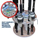 Guy Harvey Ancient Map Spinning 9 Fishing Rod Storage Rack, Vertical Fishing Pole Rod Holder image number 4