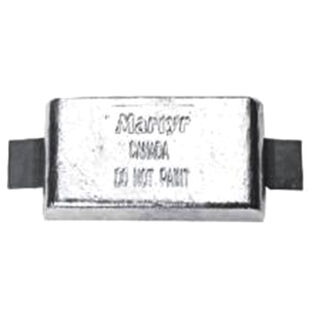 Zinc Hull Anode w/Aluminum Straps- 6"L x 3 1/2"W x 1" thickness (W)