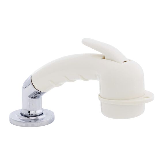 Deck-Mount Sprayer Small Warm White Sprayer w/Elbow, 6' White Rubber Hose, Ultra-Low Profile Holder image number 0