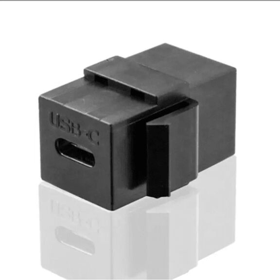 Vimar VM-KEYSTONE-C-B RJ45 Keystone Adapter with Dust Cap, Black image number 0